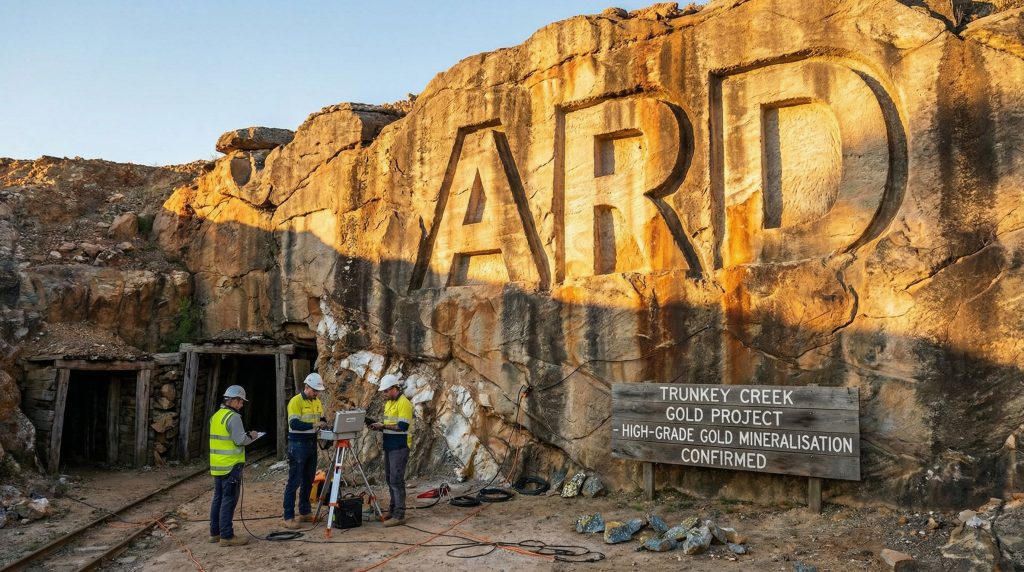 Argent Minerals Ltd-ARD-Trunkey Creek Gold Project excavation site.