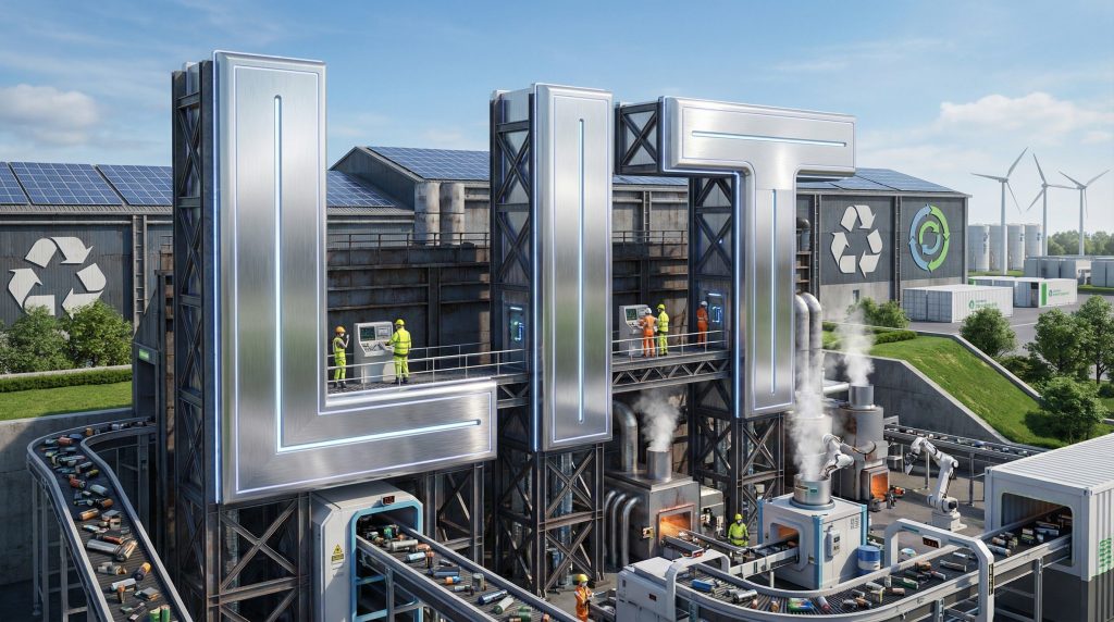 Livium Ltd-LIT-Recycling facility with conveyor and workers.