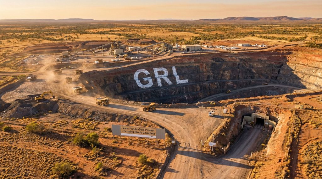 Godolphin Resources Ltd-GRL-Gold mining site with GRL logo.