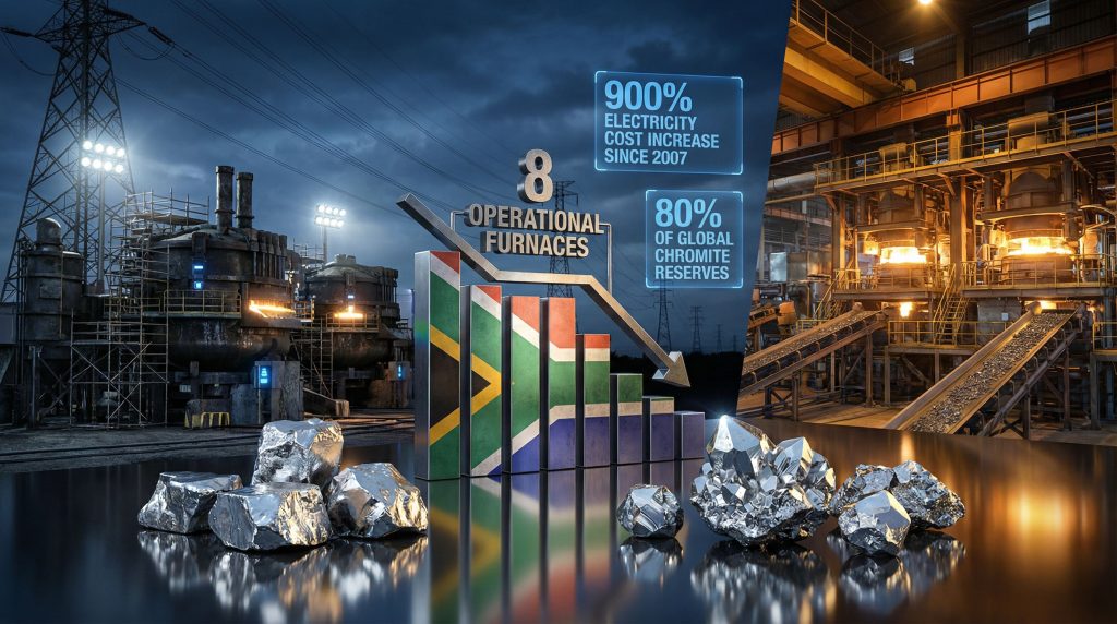 South Africa ferrochrome industry struggles with costs.