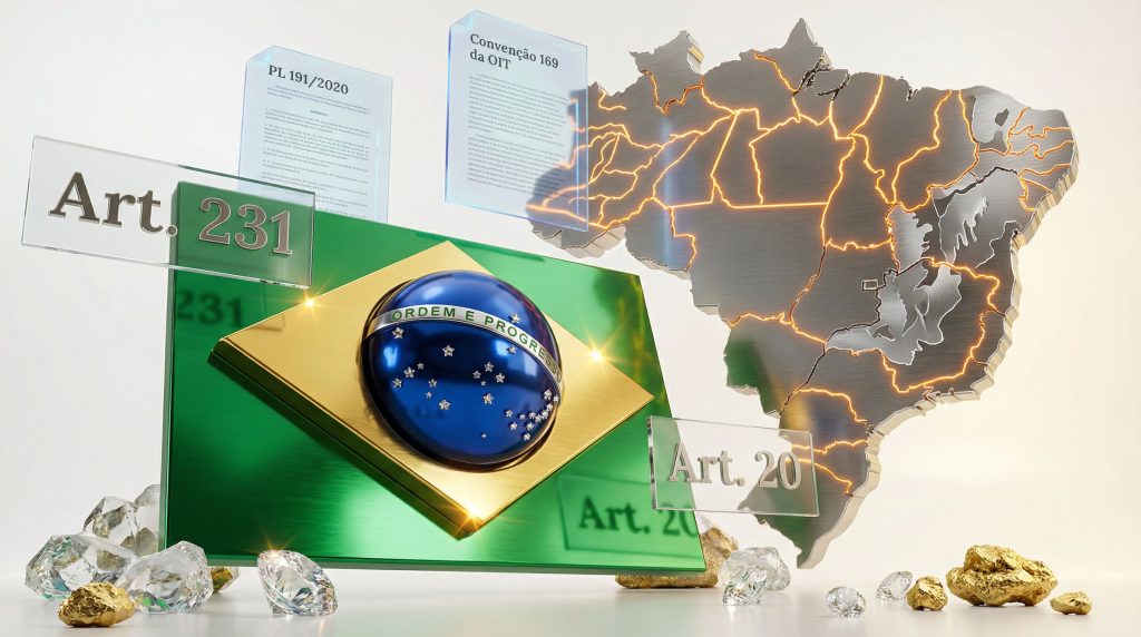 Brazil map with mining regulations highlighted.