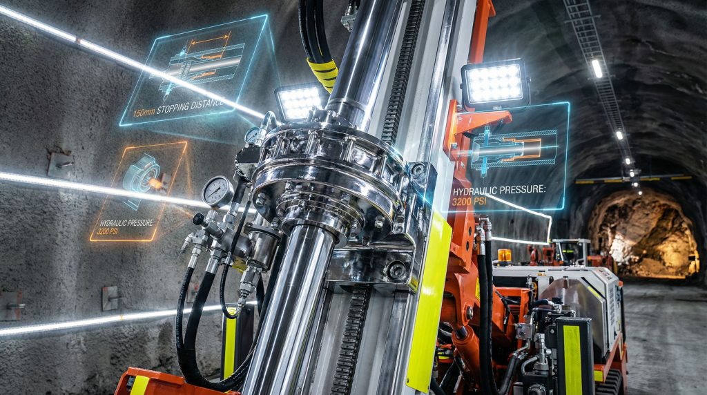 Underground drilling equipment with Uphole Brake.