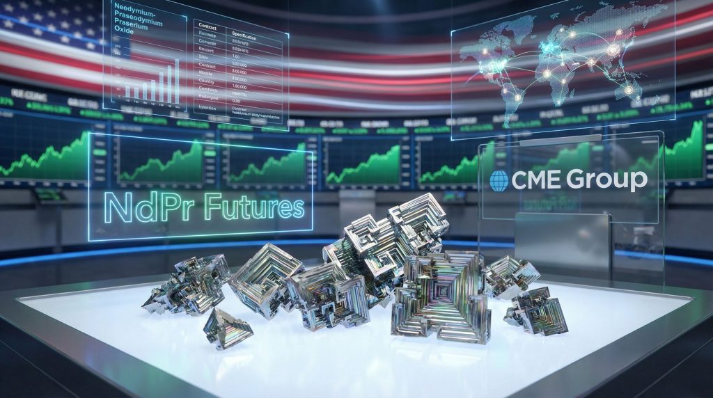 CME Group rare earth futures trading visualization.
