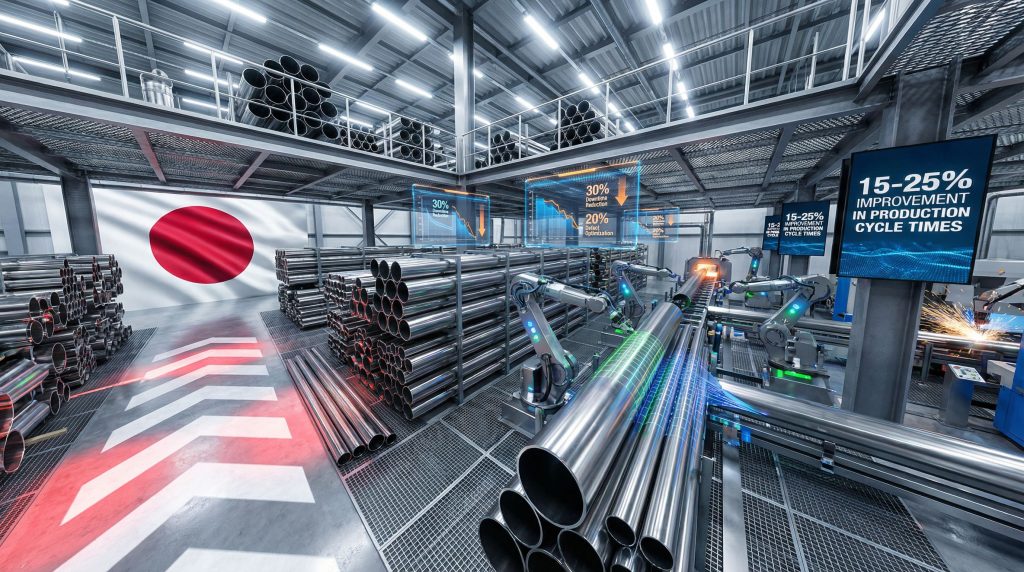 High-tech robotic pipe manufacturing in Japan.