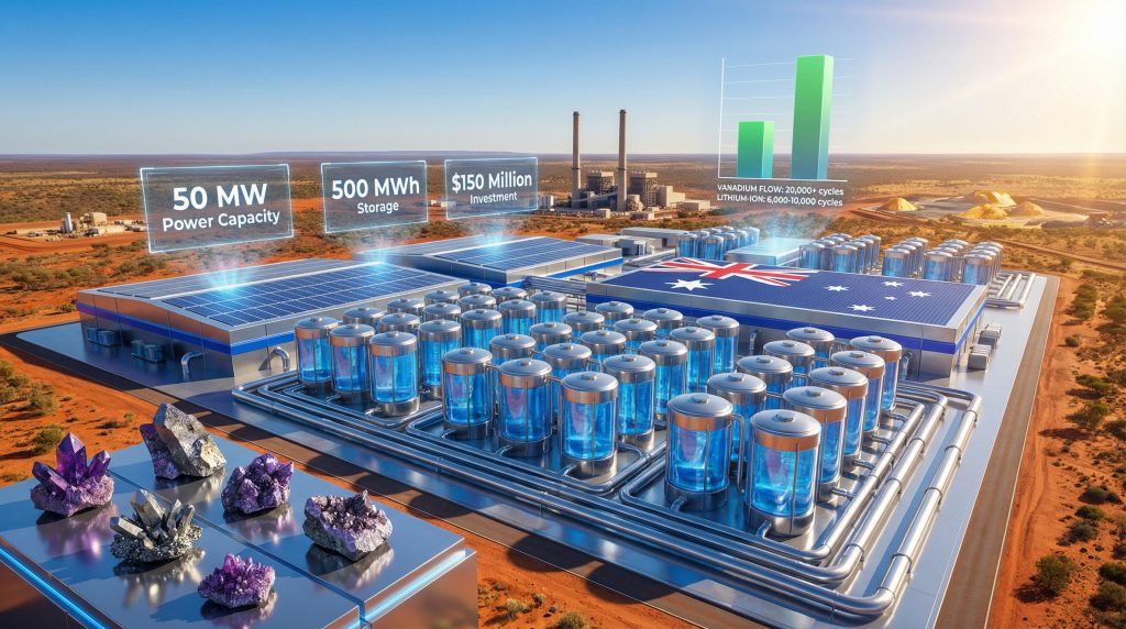 Kalgoorlie vanadium battery project visualization.