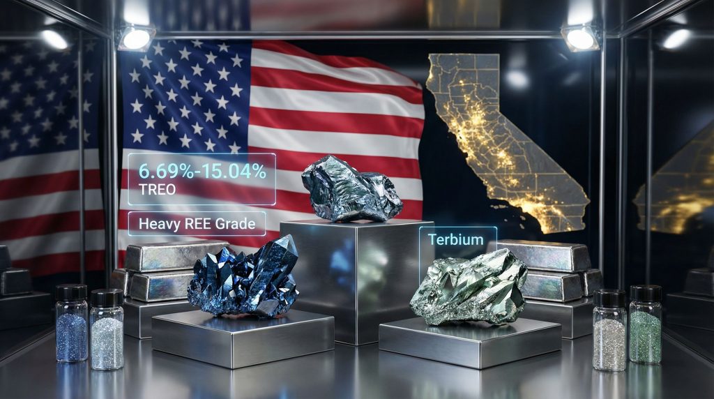 Dateline Resources California acquisition visual with minerals.