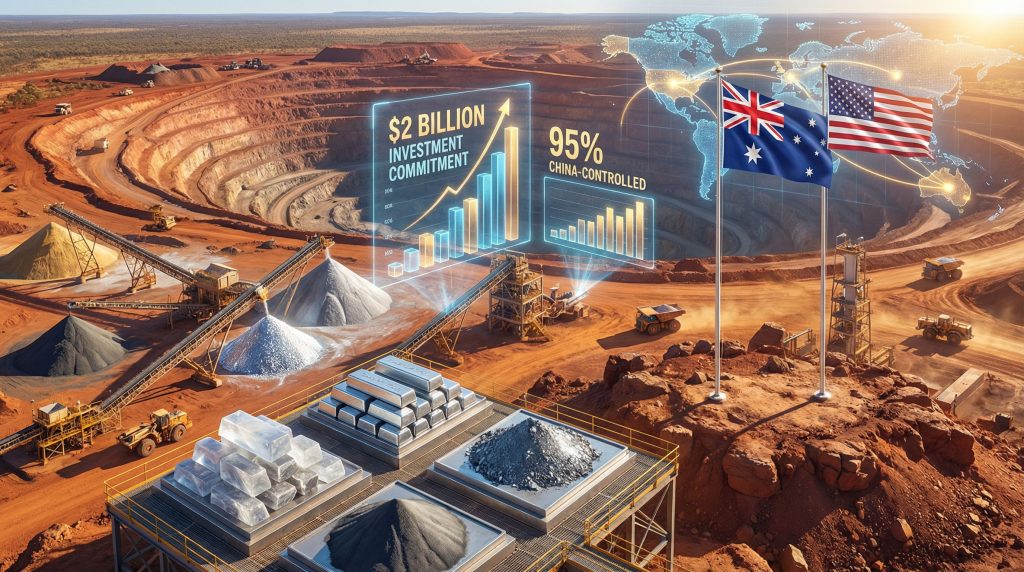Australia-US critical minerals partnership visualized.