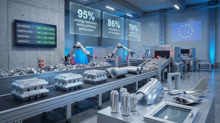 Modern recycling process in aluminium industry.