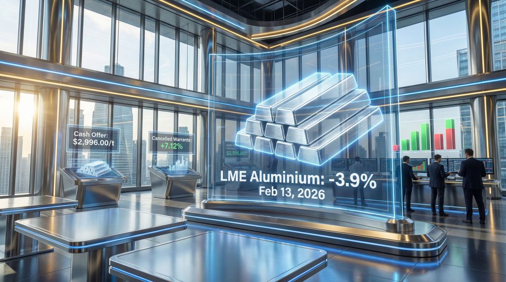 LME aluminium prices drop by 3.9%.