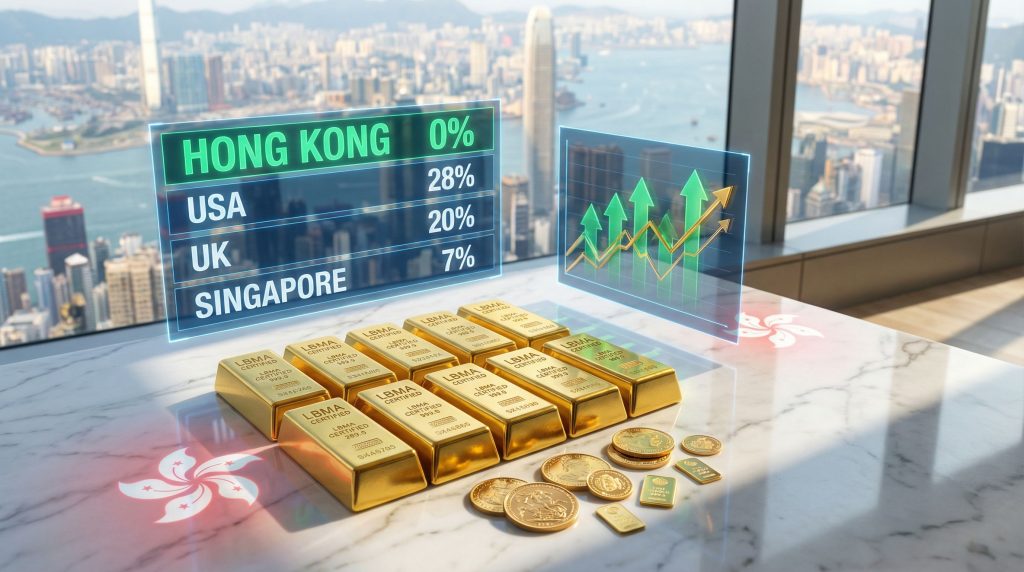 Gold bars and investing trends in Hong Kong.