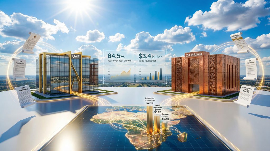 UAE Zambia Comprehensive Economic Partnership Agreement visual representation.