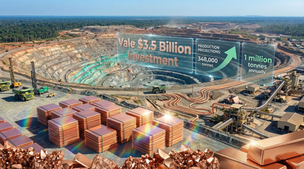 Vale copper investment in Brazil: expansive mining site.