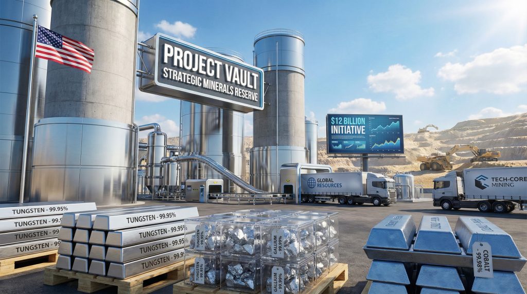 Project Vault strategic minerals reserve facility.