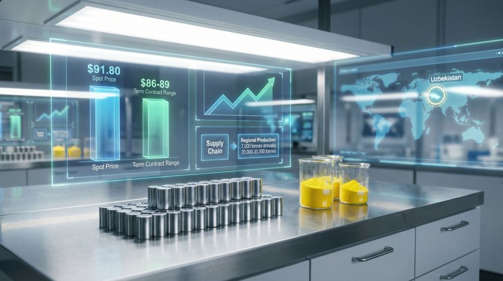 Uranium market pressure visualized in laboratory.