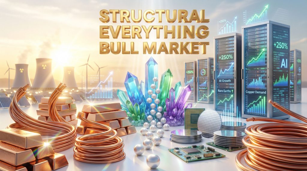 Futuristic market trends with growth indicators.