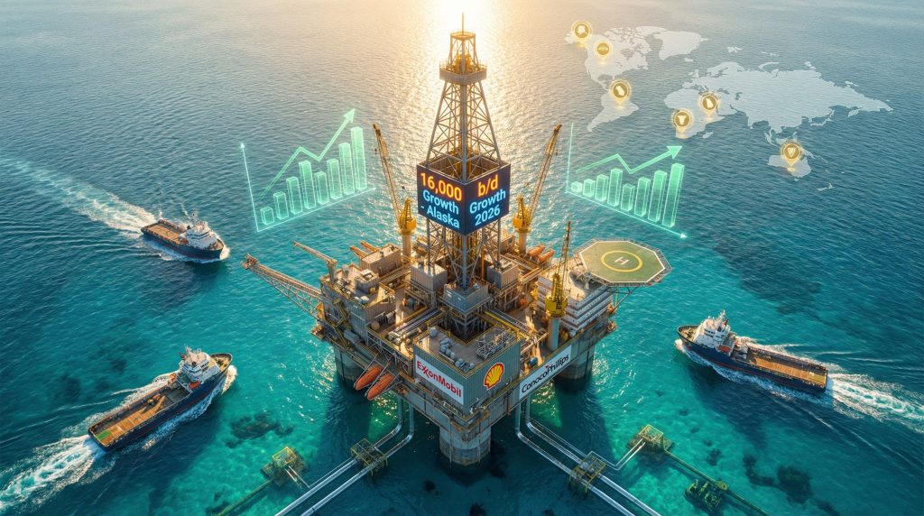 Offshore platform illustrating big oil drilling expansion.