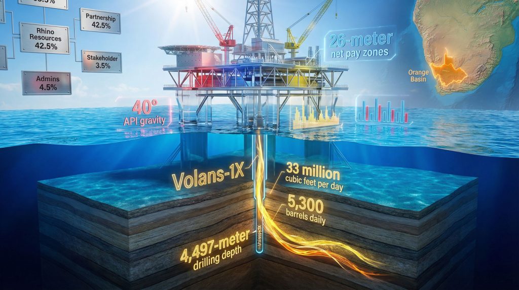 Offshore drilling platform, Namibia gas discovery.