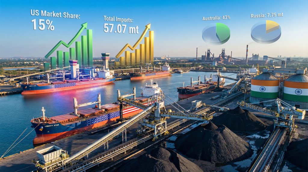 India coking coal imports from US increase.