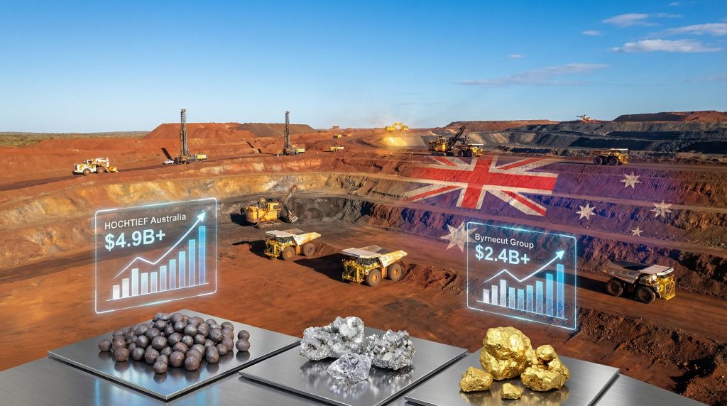 Australian mining contractors at large-scale operation.