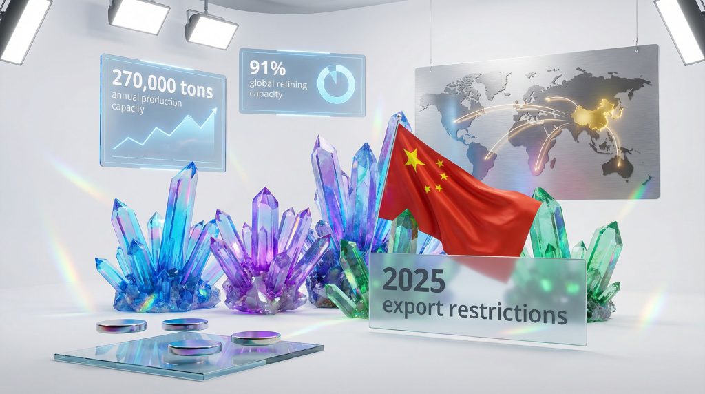 China rare earth dominance illustrated with crystals.