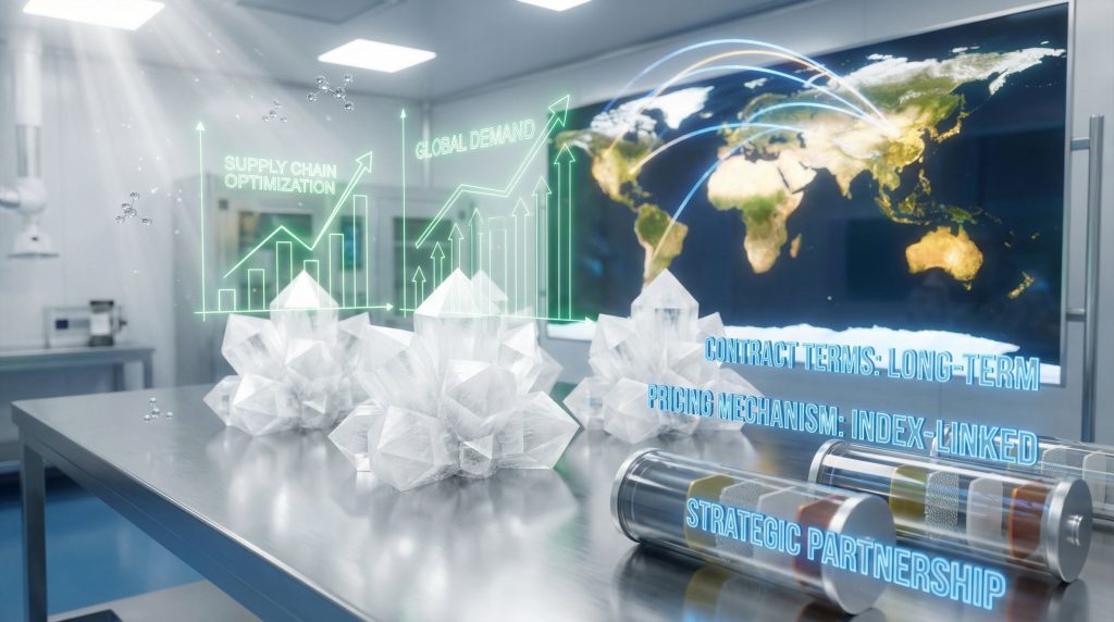 Crystal formations highlight China Canmax PLS agreement.