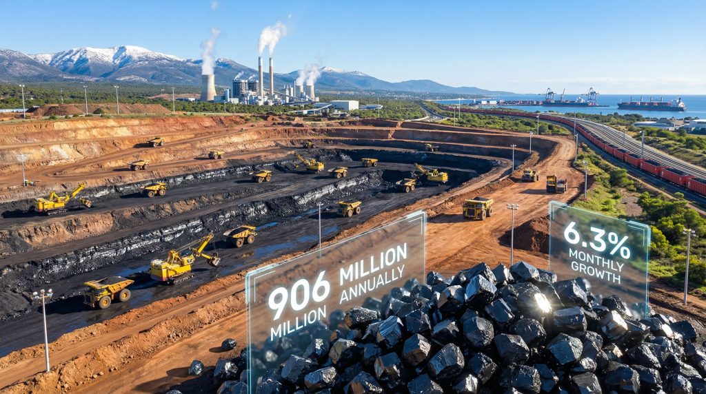 Indian coal mining site showing growth.