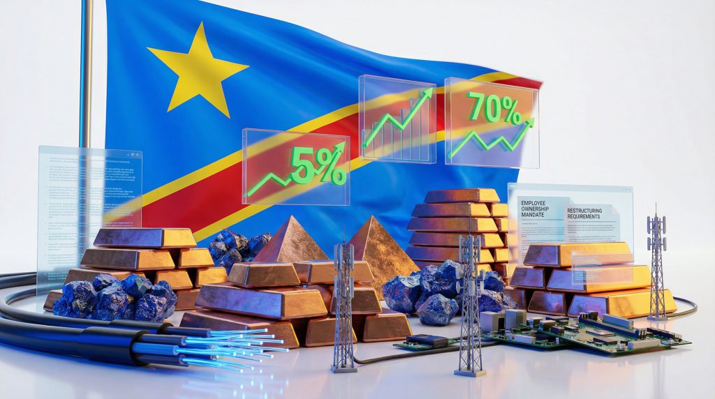 DRC mining employee stake transfer illustrated.