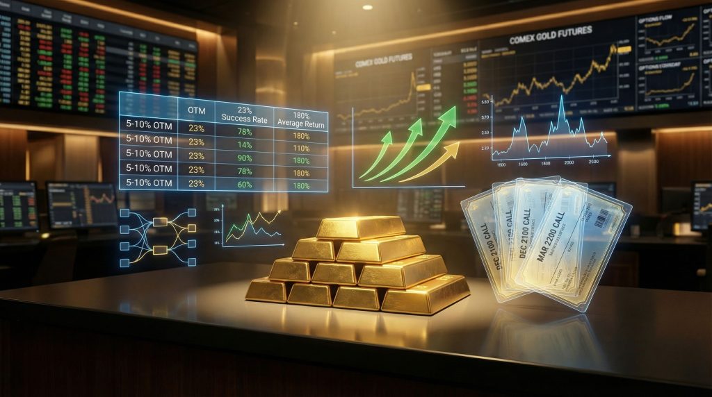 Gold moonshot options trade visualization.