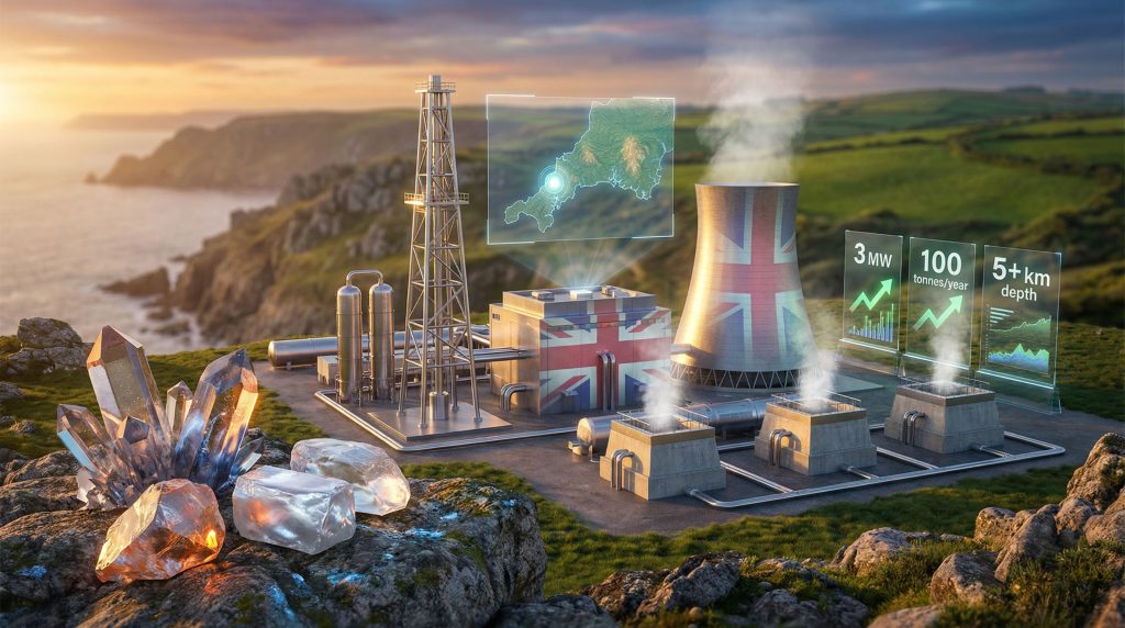 UK's first geothermal power plant visualization.