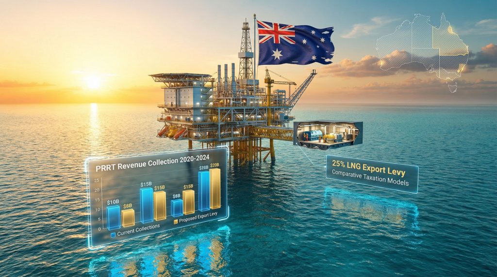 Australia offshore oil platform tax increase.
