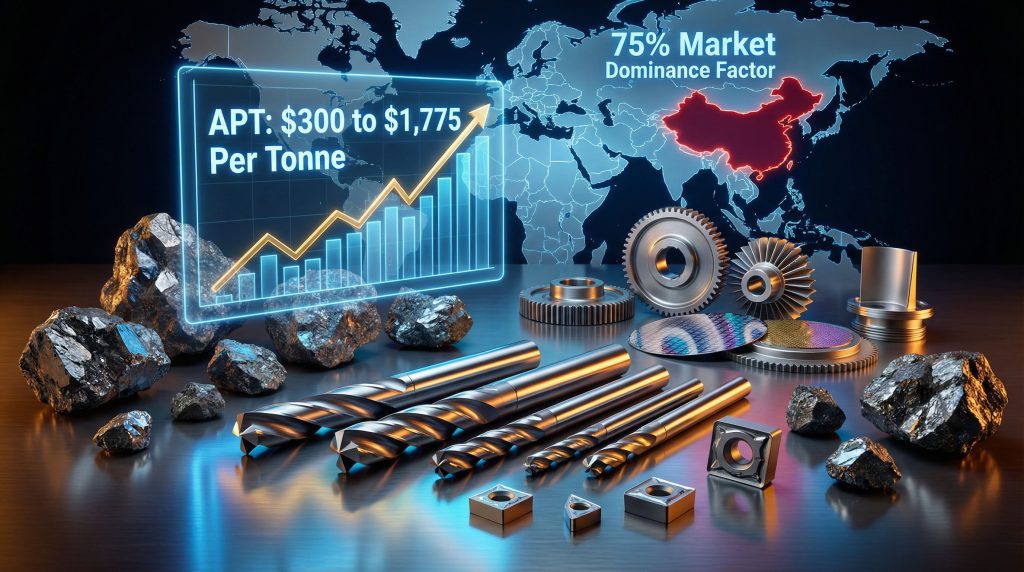 Tungsten mining materials and market dominance.