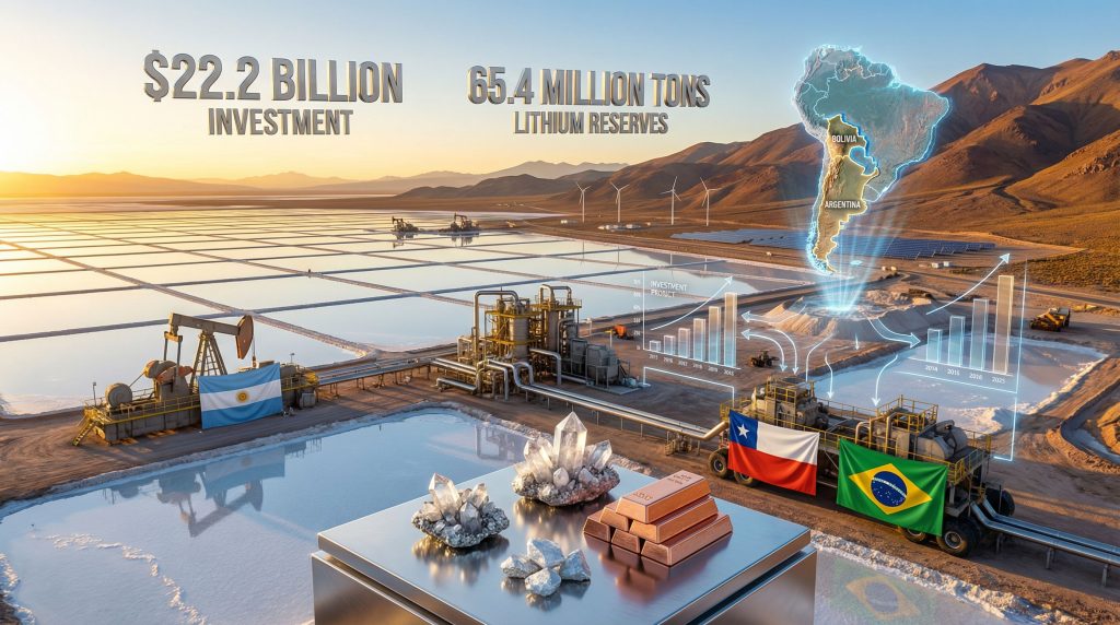 South America’s lithium mining potential highlighted.