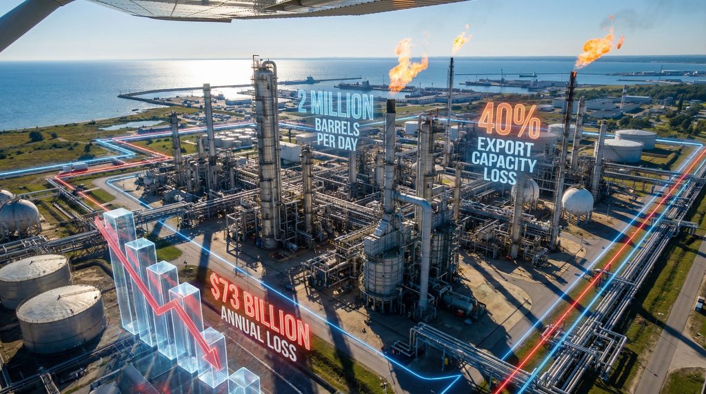 Ukraine drone impact on Russia's oil exports.