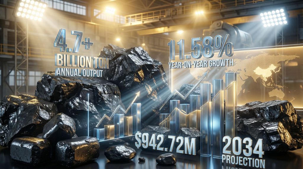 Coal production growth statistics visualized with charts.