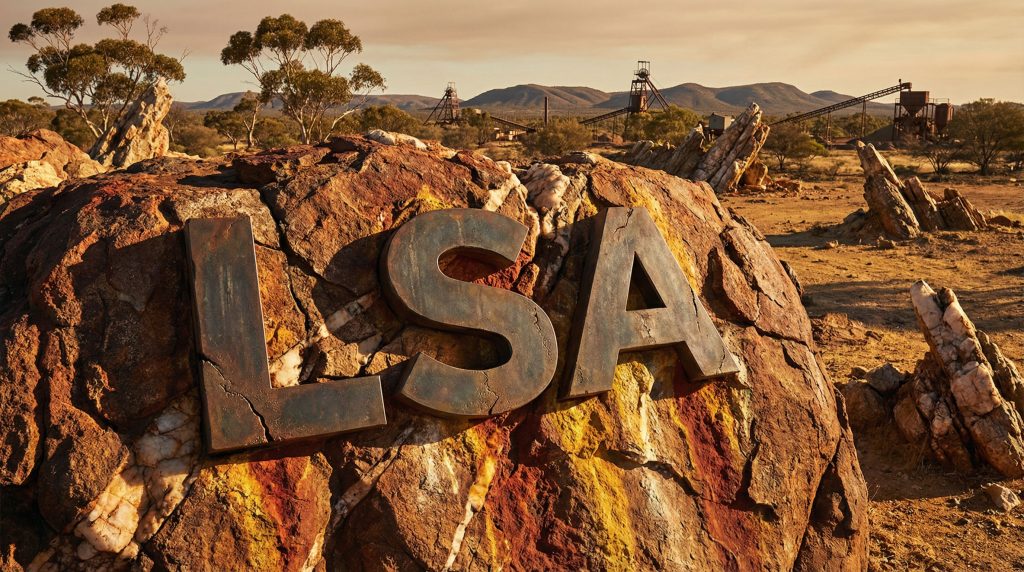 Lachlan Star Ltd-LSA-LSA letters on rugged desert landscape.