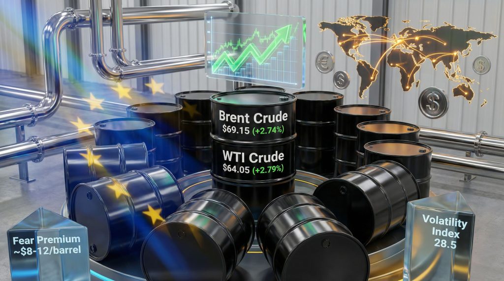 Oil prices surge amid geopolitical tensions.