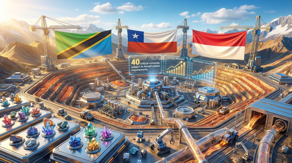 Mining site illustrating resource nationalism in critical minerals.