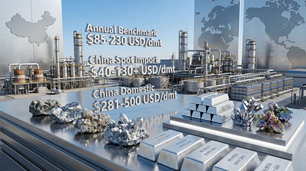 Zinc concentrate treatment charges pricing overview.