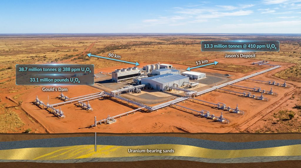 Aerial view of Honeymoon uranium facility.