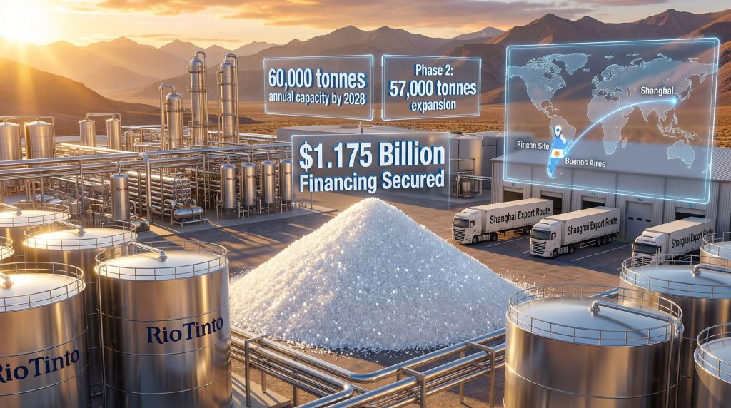 Rio Tinto lithium export plans visualized.