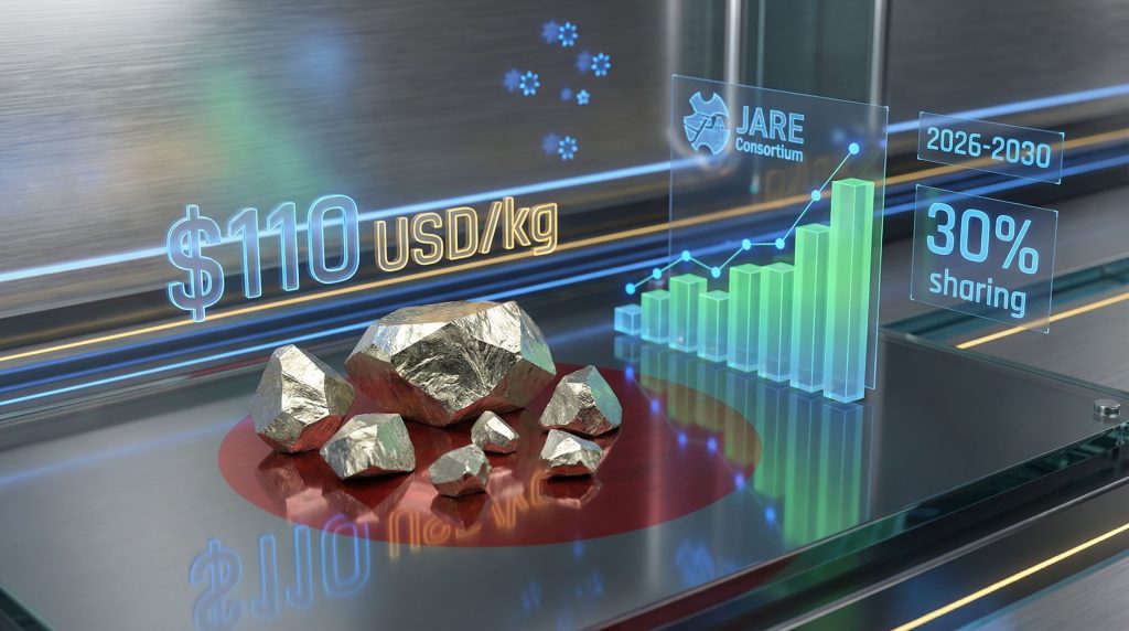 Neodymium pricing and agreement visualized graphically.