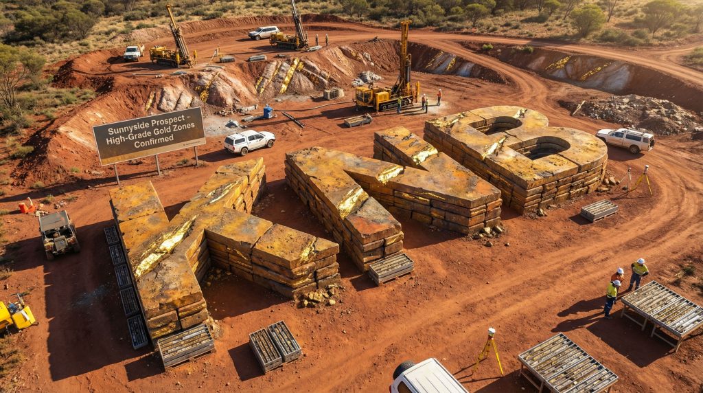 Koonenberry Gold Ltd-KNB-KNB Project site with gold blocks.