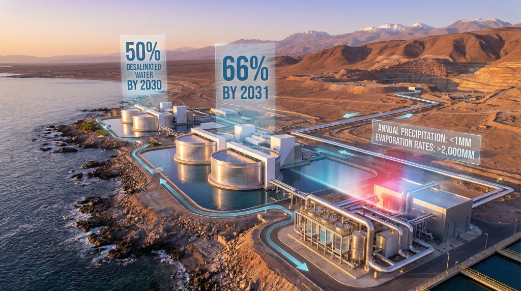 Water desalination facility in Antofagasta, Chile.