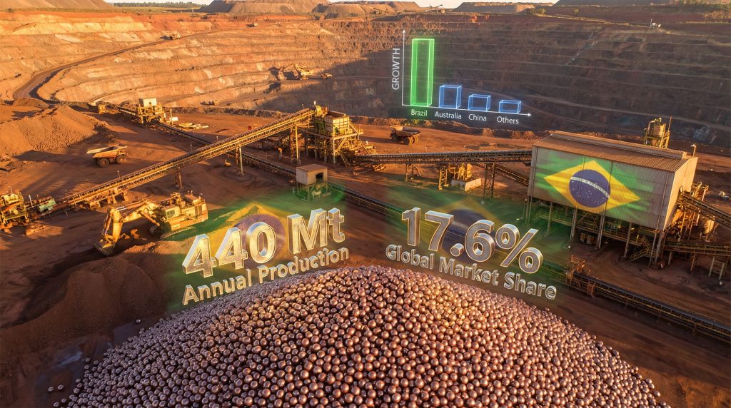 Brazil's iron ore production landscape and statistics.