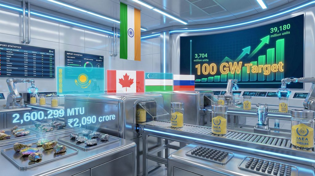 India uranium import statistics and targets.