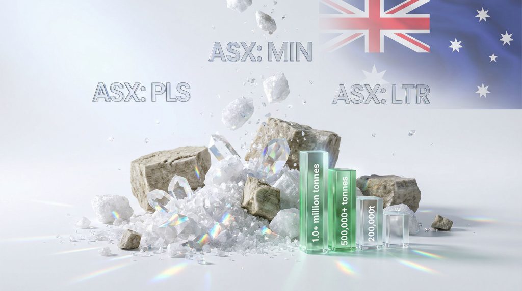 ASX lithium stocks with mineral statistics.