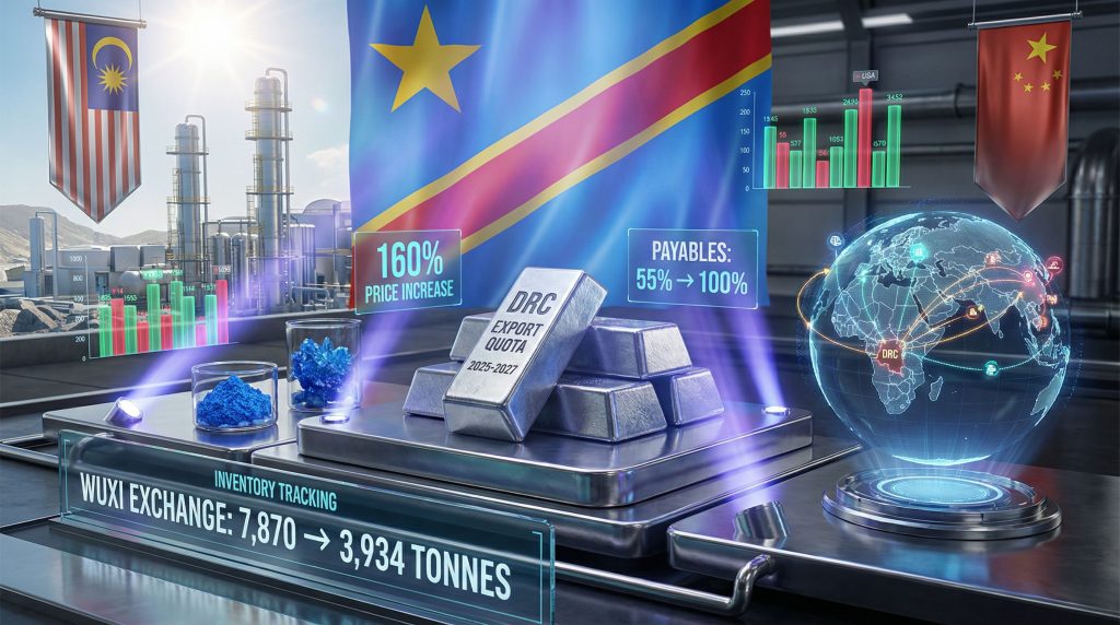 Glencore utilizes China stocks for cobalt supply.