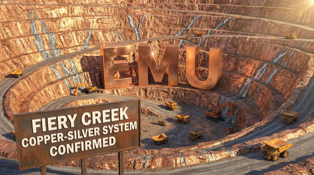EMU NL-EMU-Fiery Creek copper-silver system excavation scene.