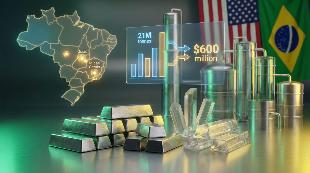 Brazilian states map, metal bars, US-Brazil deal.