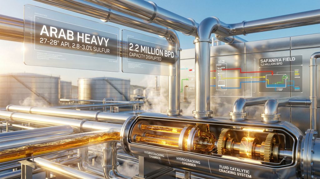 Oil refinery pipeline system with data.